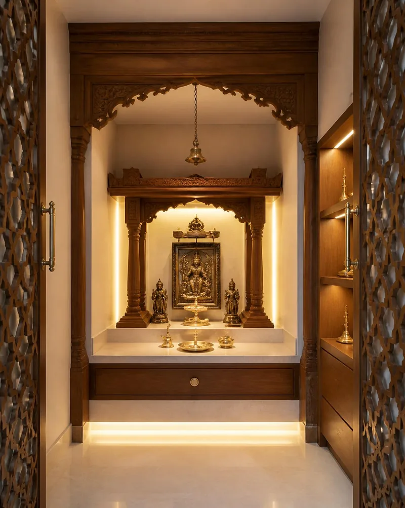 AI-generated pooja room design inspiration